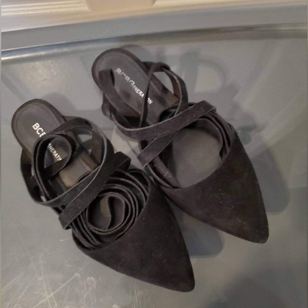 BCBG mule with straps